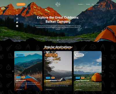 Camping website design concept branding camping graphic design hiking homepage design layout design ui uiux ux web design website