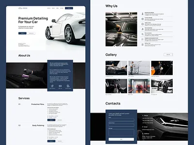 Premium Car Detailing Website dashboard design ui ux