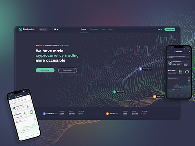 Stockpoint - universal cryptocurrency exchange account branding crypto cryptocurrency cryptocurrency exchange illustration sign in sign up trading uiux