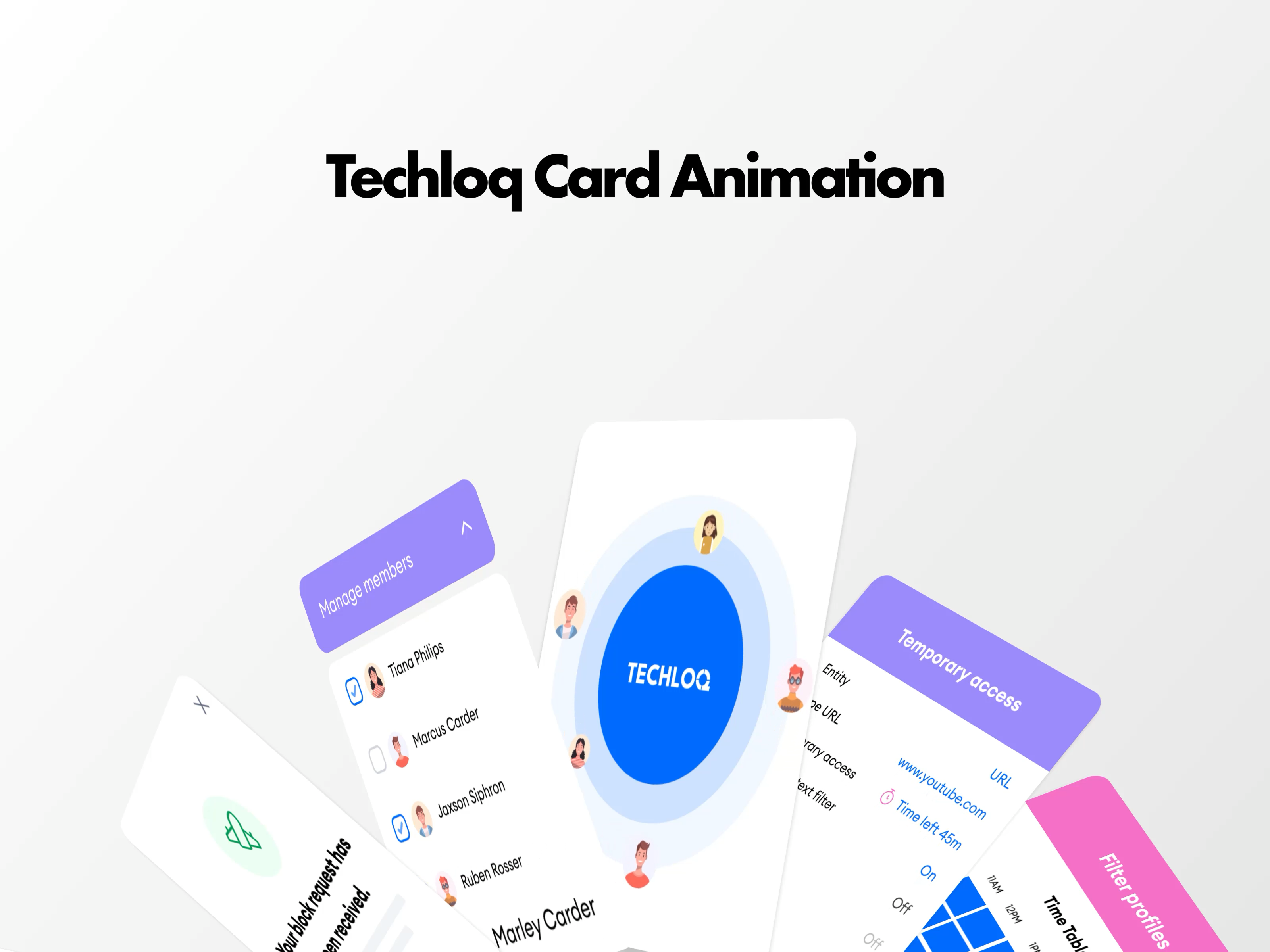Techloq — UI Card Animation 3d animation card card animation clean animation graphic design logo motion graphics subtle animation ui ui card ui card animation