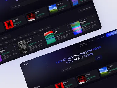 Nulo | Token Launch Platform ⚡️ animation branding crypto dark mode graphic design landing page logo motion graphics ui ux web3
