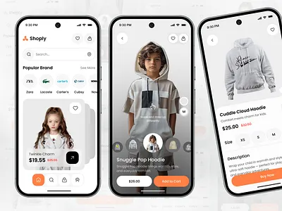 Kids Fashion E-commerce App — Swipe to Style Shopping Experience app app design design e commerce ecommerce app fashion app fashion ecommerce ios kids kids fashion kids fashion app kidswear mobile mobile app product design retail app shopping app startup ui swipe ui ui