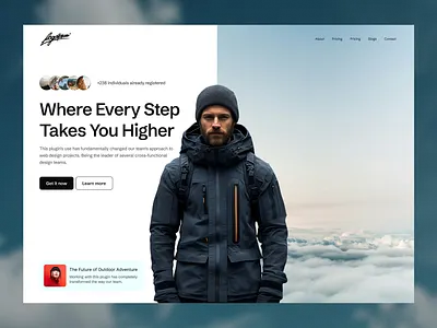Climbing & Outdoor Adventure Website Designer animation figma framer graphic design ui