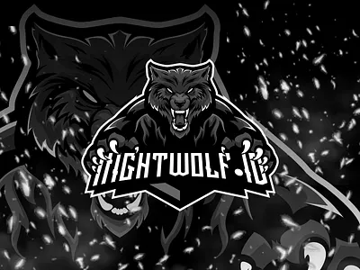 Nightwolf Esports Logo – Dark Wolf Mascot Gaming Emblem aggressive wolf animal mascot black and white logo bold typography competitive gaming dark mascot esports logo esports team emblem fierce animal logo fitness logo gaming branding gaming team logo monochrome logo night wolf logo predator emblem roaring wolf streetwear logo strong character design wolf head logo wolf mascot