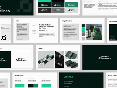 Branding for Somco Software brandbook branding green logo logo design medical minimal software software house tech