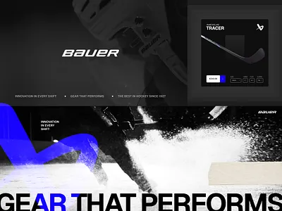 Bauer Art Exploration art direction branding ecommerce grid grid layout hockey marketing mockup product sports ui ux visual design web design