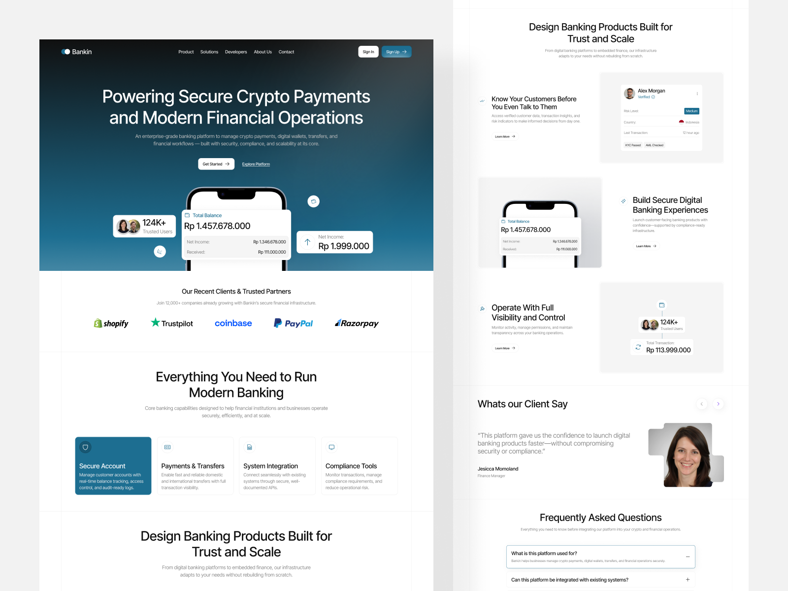 Bankin - Banking Saas Landingpage baking bank banking design banking landingpage clean clean design clear cool design finance fintech ui uiux ux whitespace
