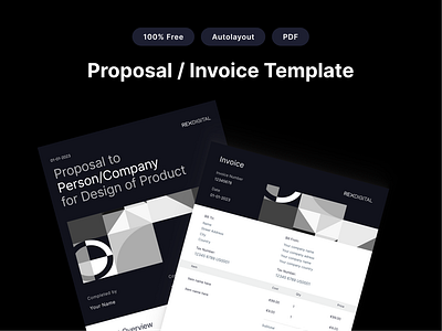Freebie - Proposal and Invoice Template 100 free auto layout client figma free freebie freebies freelance invoice license mit paper pay pdf proposal service services template variables work