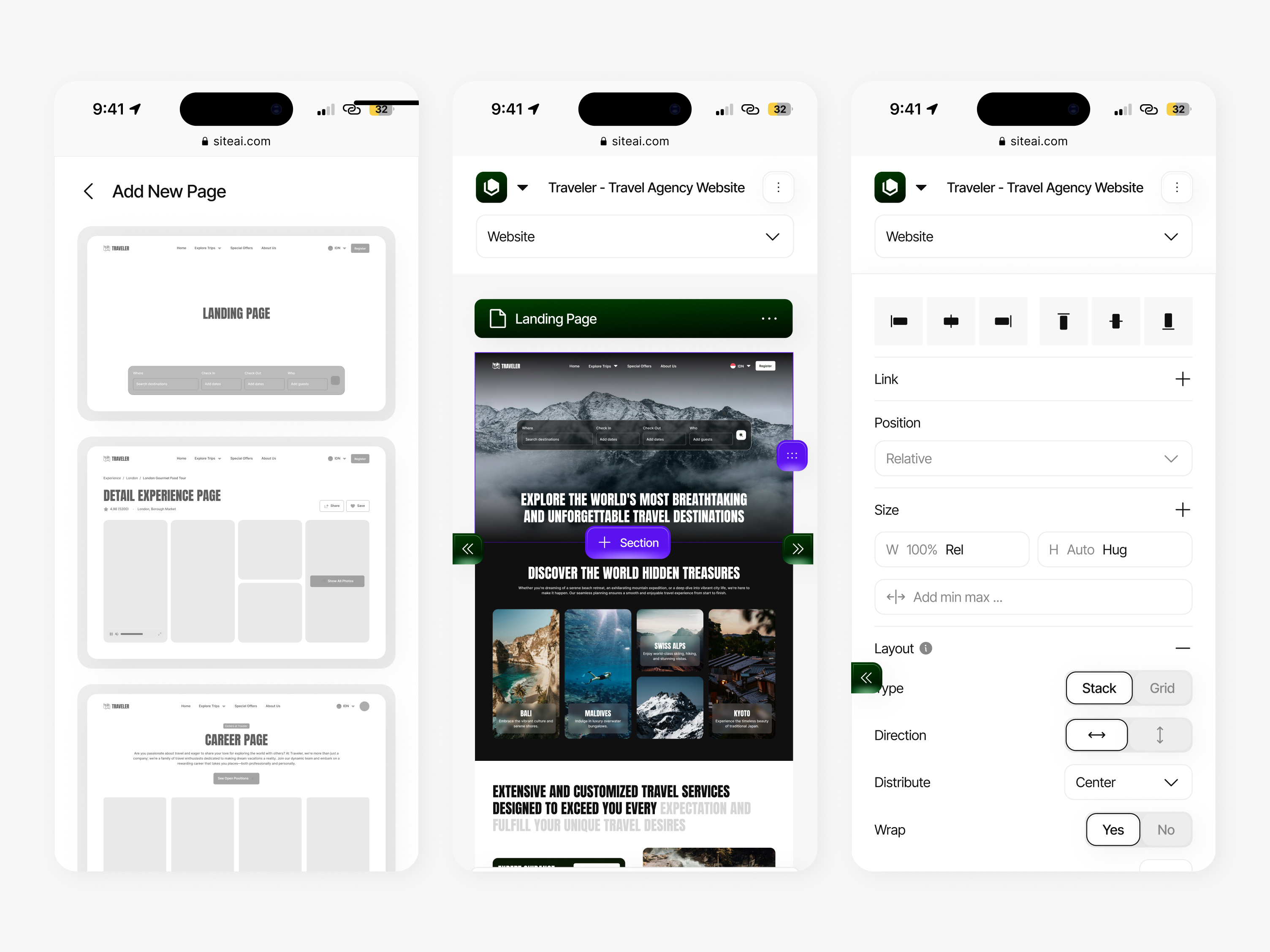 Example of Ai For Website Builder Webapp (UI UX)
