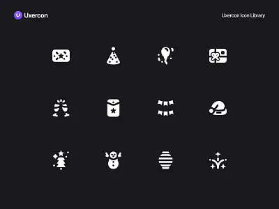 Festivity - Uxercon Icon Library animation birthday celebration decoration design event festival festive festivity festivity icon figma holiday icon icon design logo party ui uiux ux uxercon