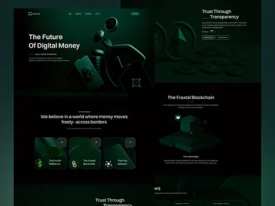 Frax - Digital Money Platform cryptocurrency digital digital money digital money platform finance financial home page landing page money platform website