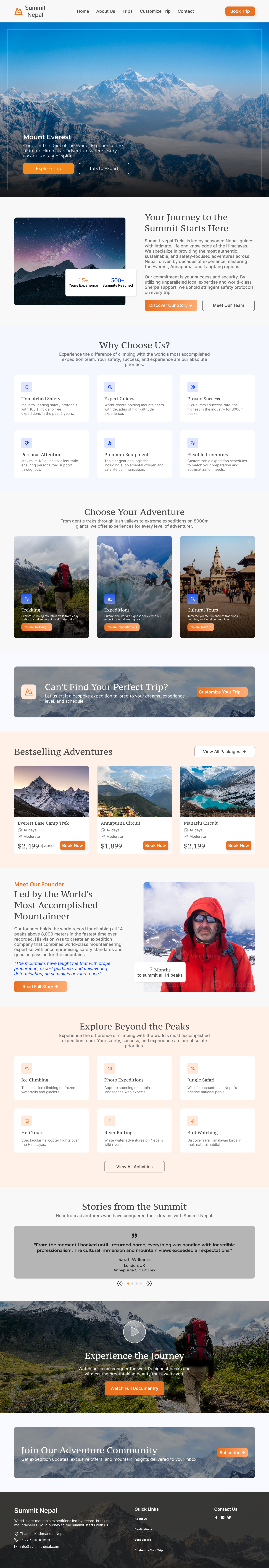 Expedition Website Design destination expedition homepage nepal task uiux