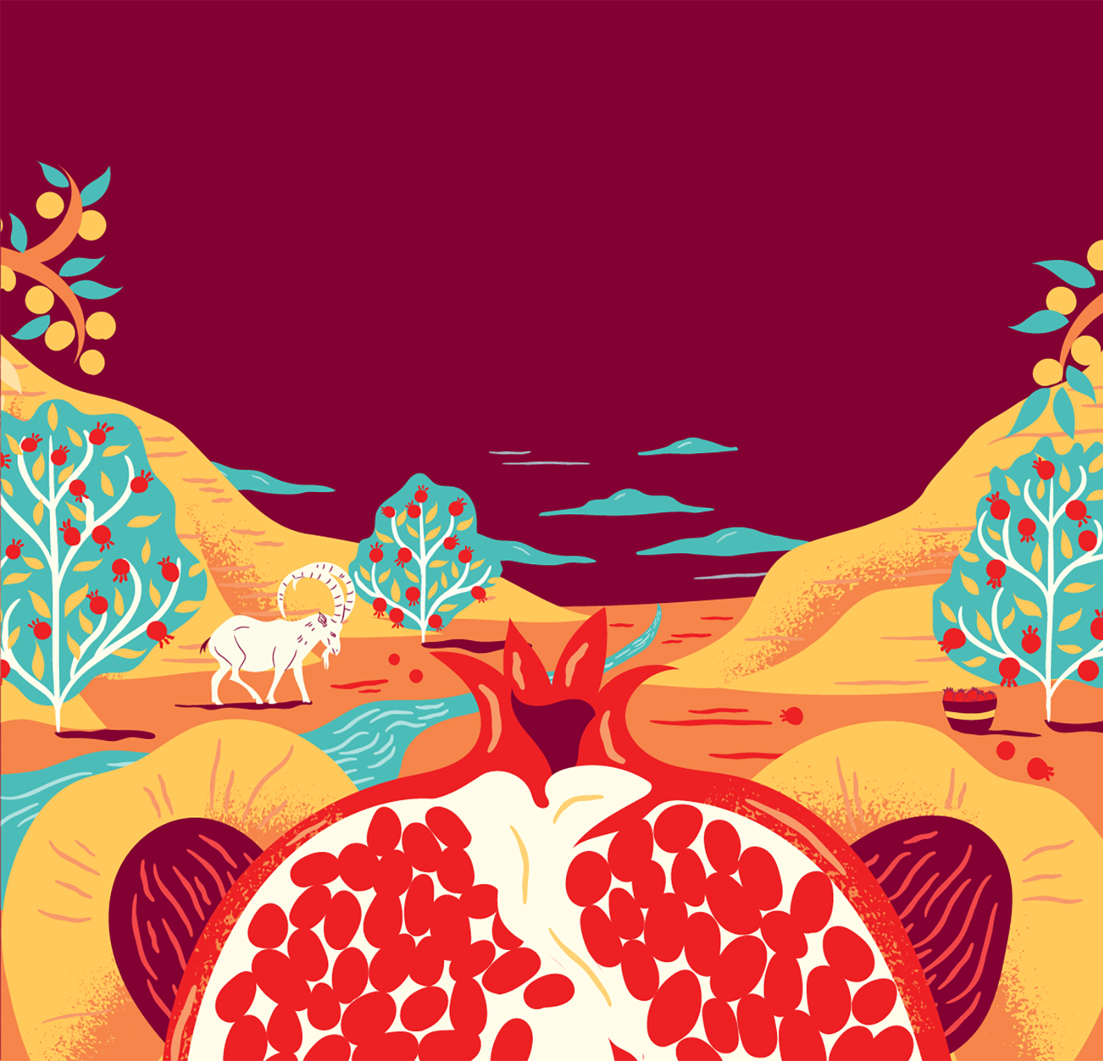 Moon Valley Illustrations flavor illustration illustration pomegranate