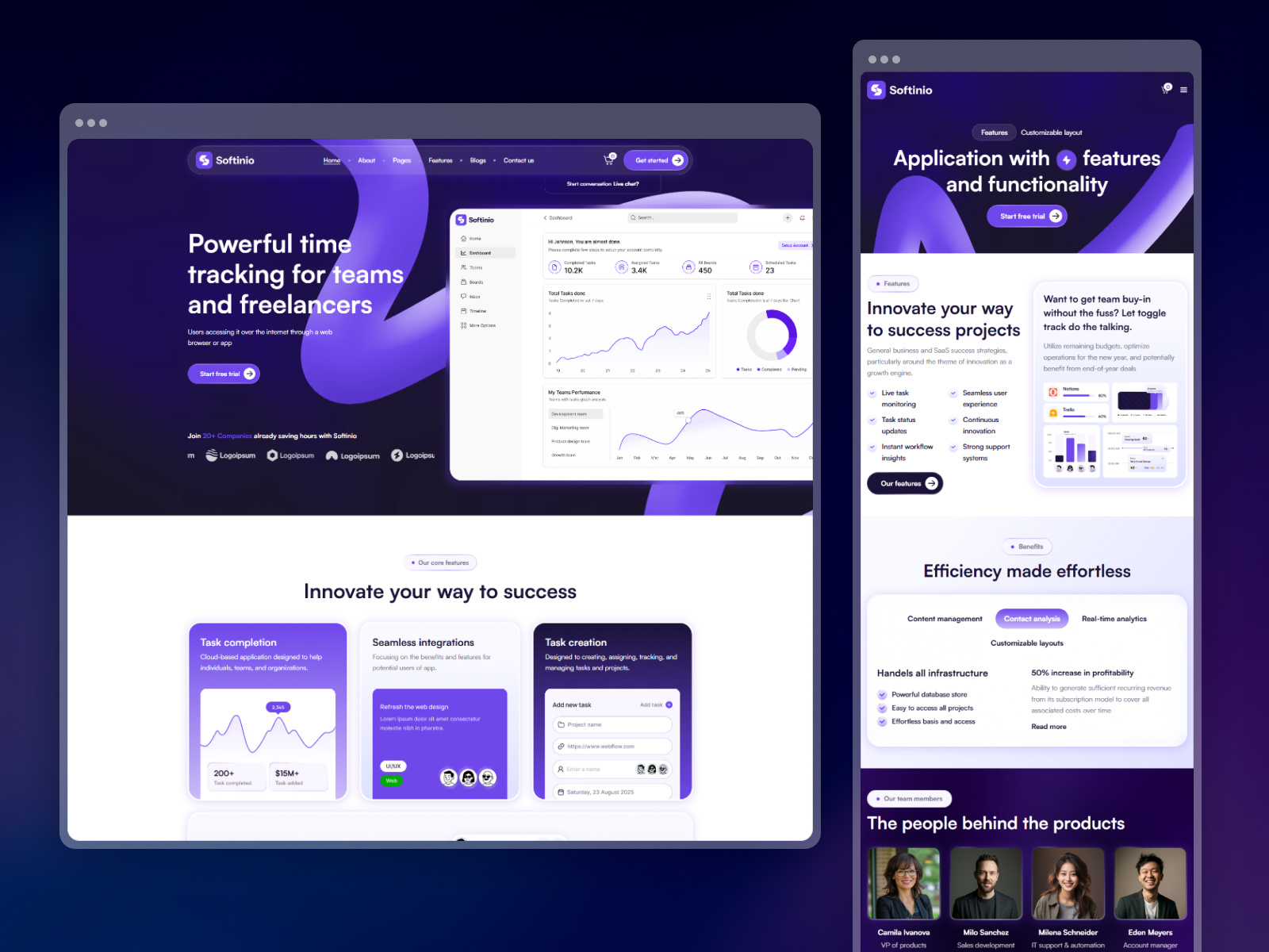 Softinio - SaaS Ecommerce Website Webflow Template ecommerce design ecommercewebsite mobile friendly responsive responsive design saas seo friendly startups tech companies technology uiux web design web development webflow webflow template webflow website