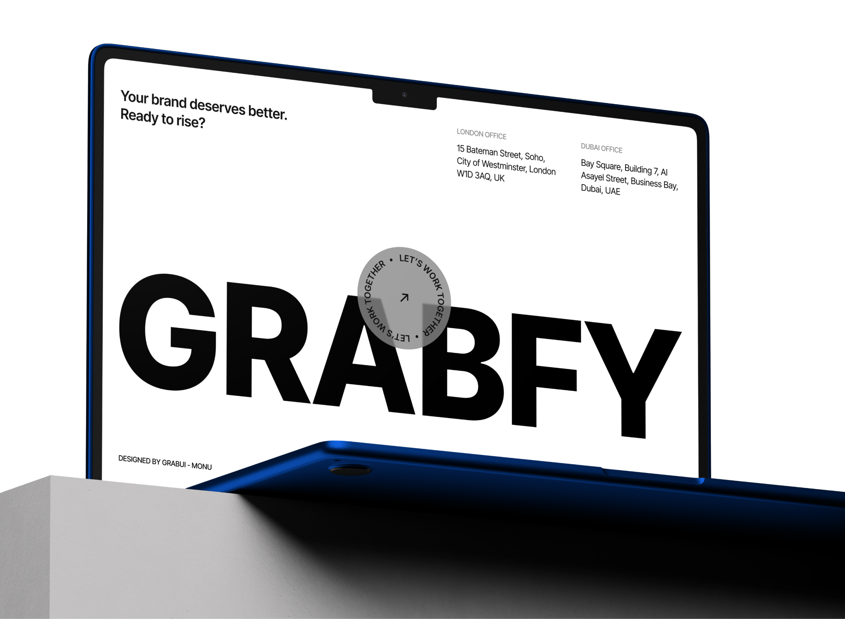 Grabfy – Creative Agency Website Template agency app design bento grid creative dashboard framer graphic design interface landing page modern modern ui product design saas startup tech ui design ux design web design webflow website template