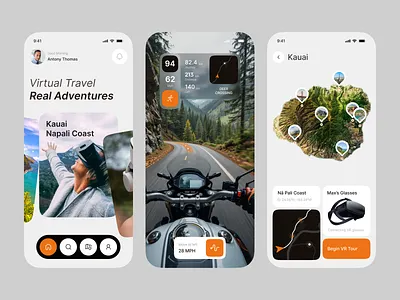 VR Travel App adventure app application best ui clean ui interface mobile app mobile app ui mobile ui mobile ux modern ui nature tour travel travel app virtual tour vr