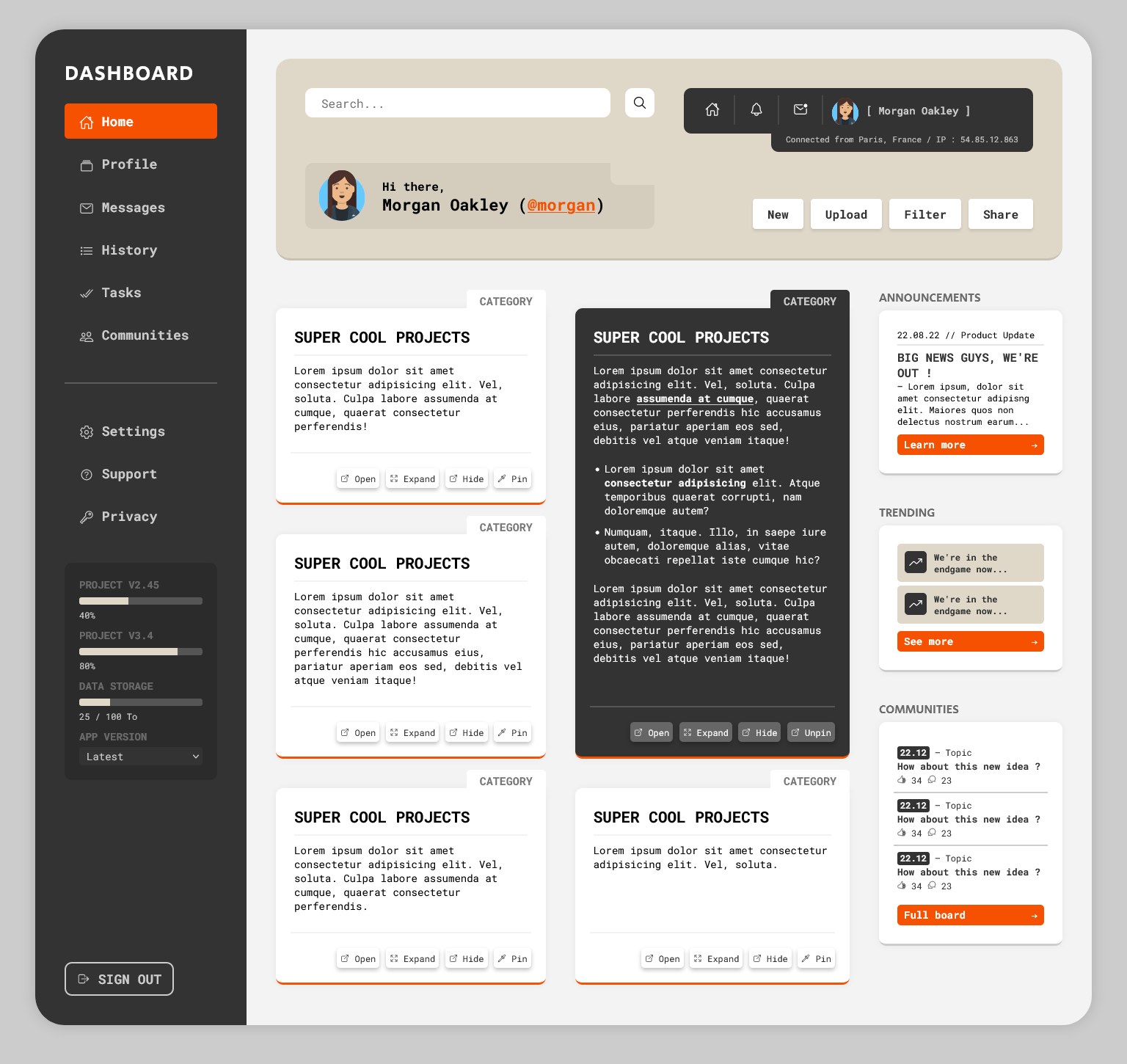Admin Dashboard app graphic design ui
