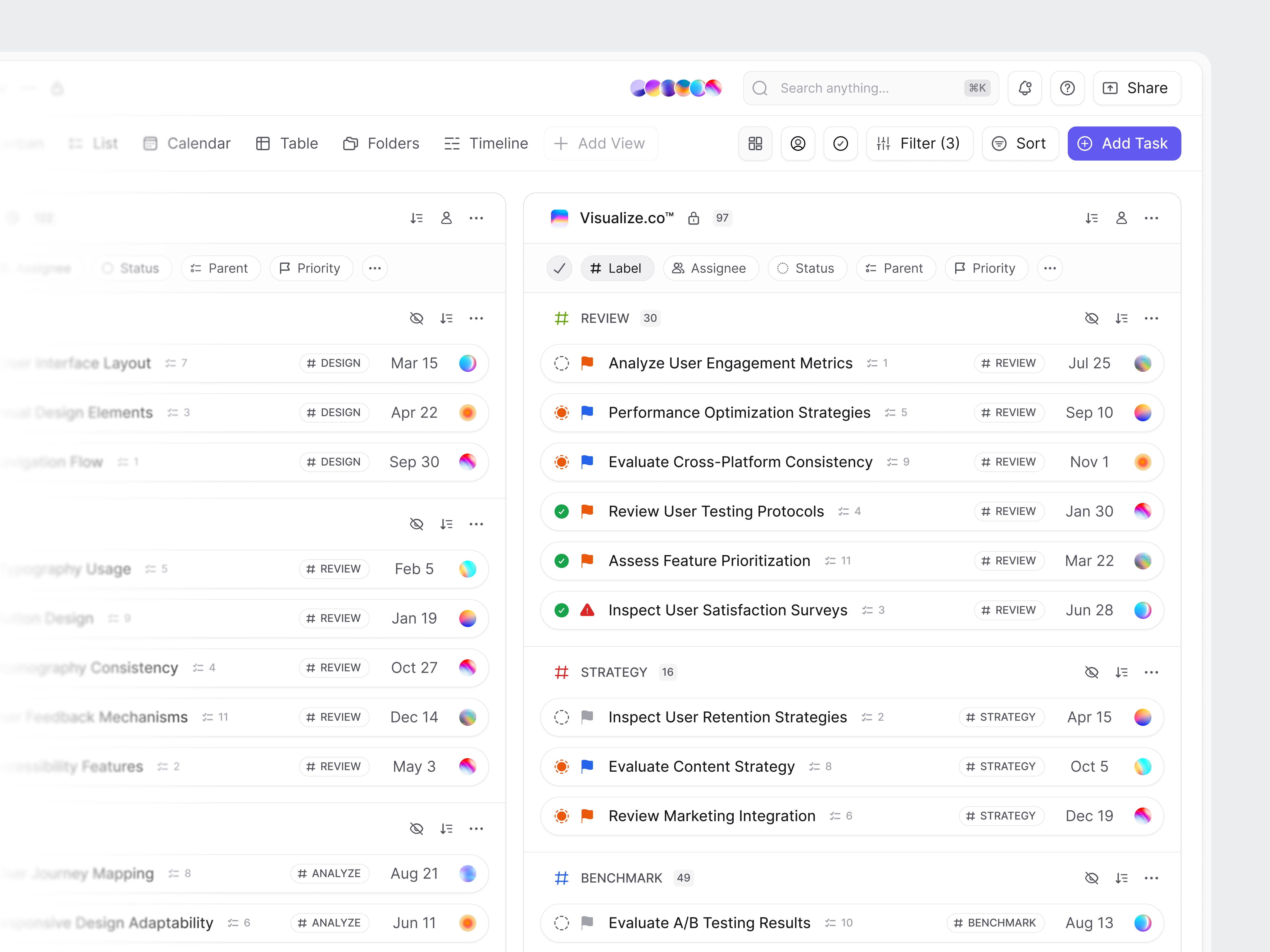 Project Task Overview by Louis Nguyen on Dribbble