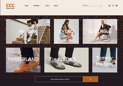 ССС shoes shop REDESIGN CONCEPT design figma ui web design