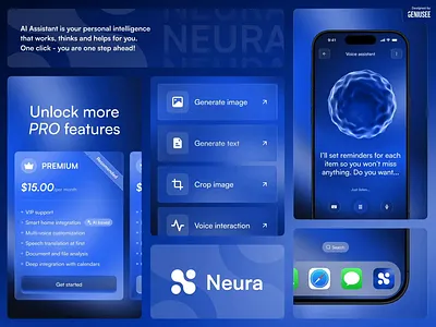 Speak. Create. Do. Together with AI Assistant. animation branding mobile app ui ux voice assistant