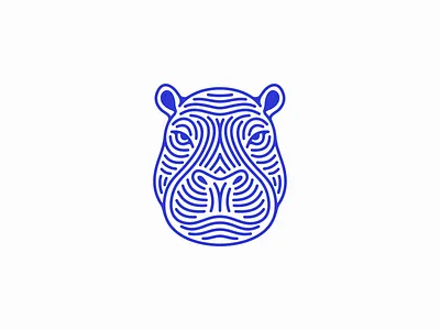 Abstract Line Pattern Hippo Logo abstract animal branding design geometric hippo hippopotamus identity illustration lines logo mark maze nature symbol vector wildlife zoo