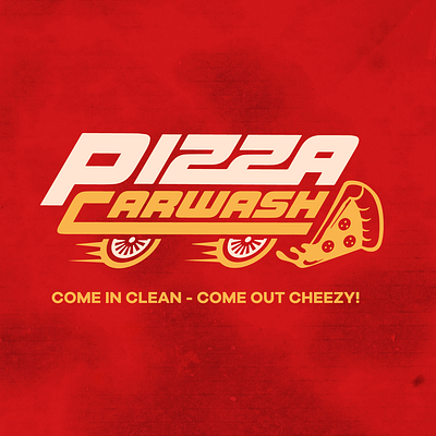 Pizza Carwash Logo design graphic design illustration logo typography vector