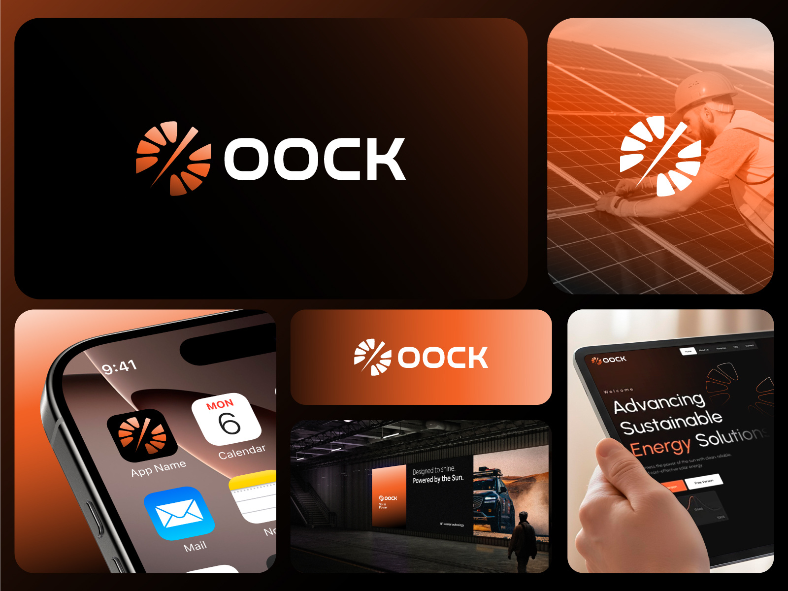 Oock Solar modern Minimalist logo and Branding Design brand design brand identity brand logo branding business logo company design flat letter logo logo logo design logo mark logotypho minimal logo minimalist modern logo o letter logo solar solar logo vector