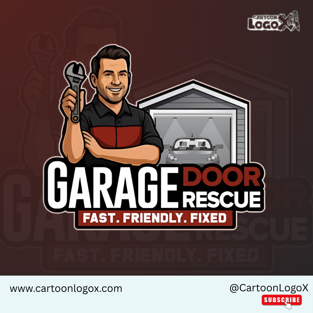 Mascot Logo Design for Garage Door Brand | CartoonLogoX brand identity design branding cartoonlogox creative branding custom logo design dribbble design garage door logo graphic design graphic designer handyman branding logo logo inspiration mascot brand mascot logo design service business logo small business branding