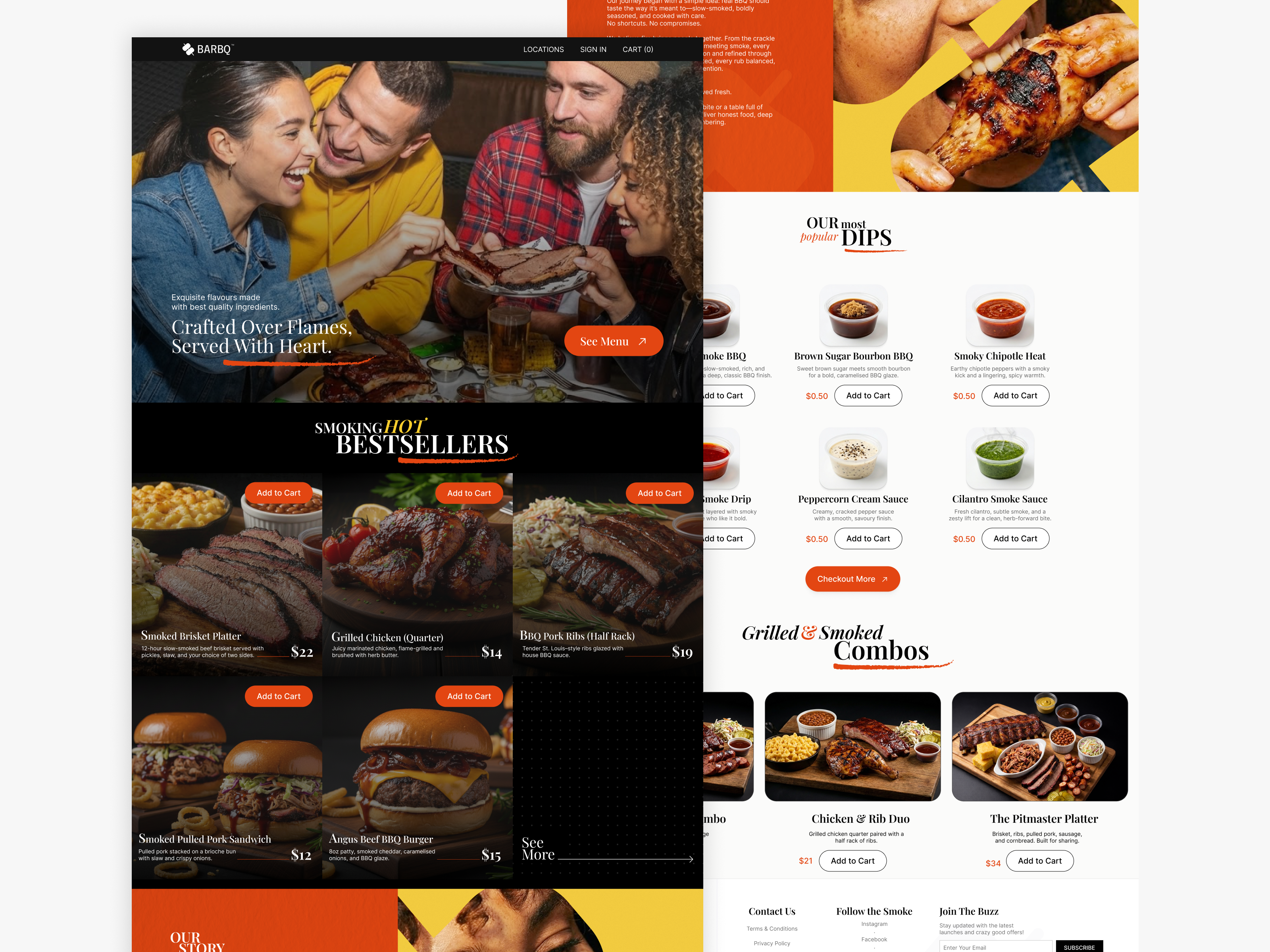 BARBQ Landing Page Design branding delivery website design graphic design home delivery product design ui uiux ux web design