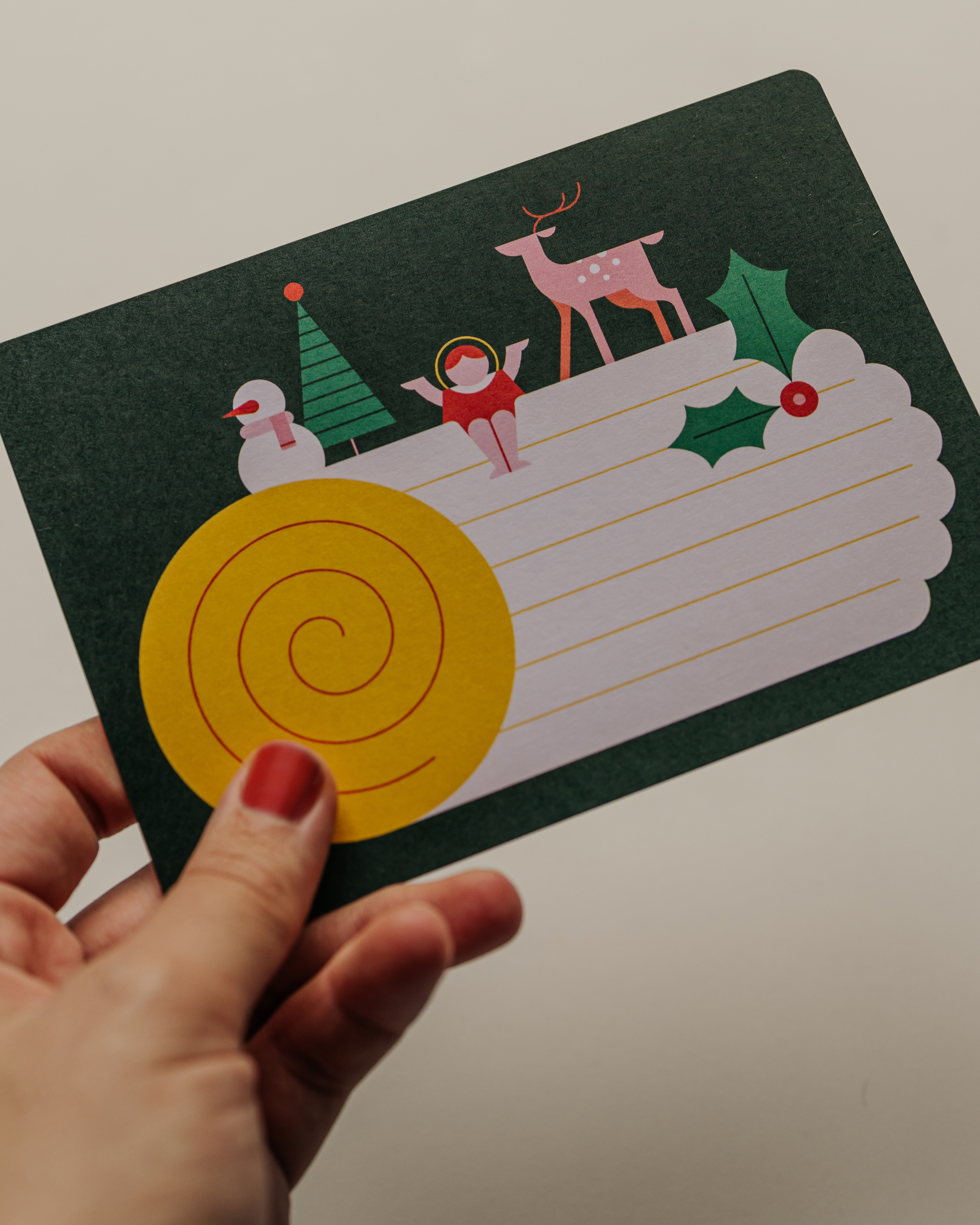 Bûche, please 🪵 baby jesus cake christmas christmas food christmas tree cute design geometric graphic holly illustration illustrator jesus karolienpauly reindeer snowman vector xmas yule log yule log cake