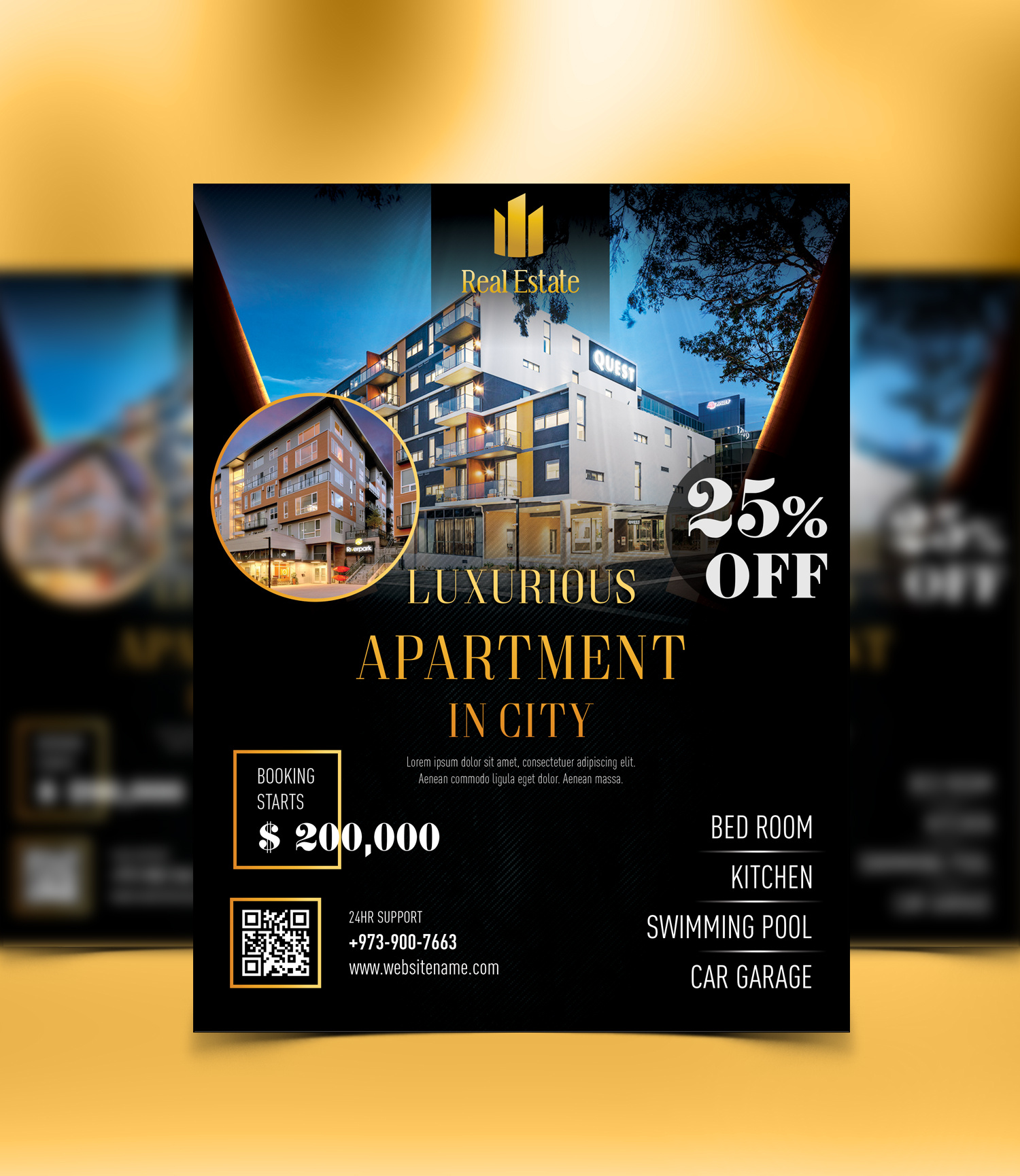 Luxury Apartment Real Estate Flyer Design | City Living – 25% OF apartment promotion branding city apartment design design facebook ad graphic design illustration luxury apartment flyer luxury real estate marketing modern flyer design property advertising property flyer design real estate flyer real estate marketing
