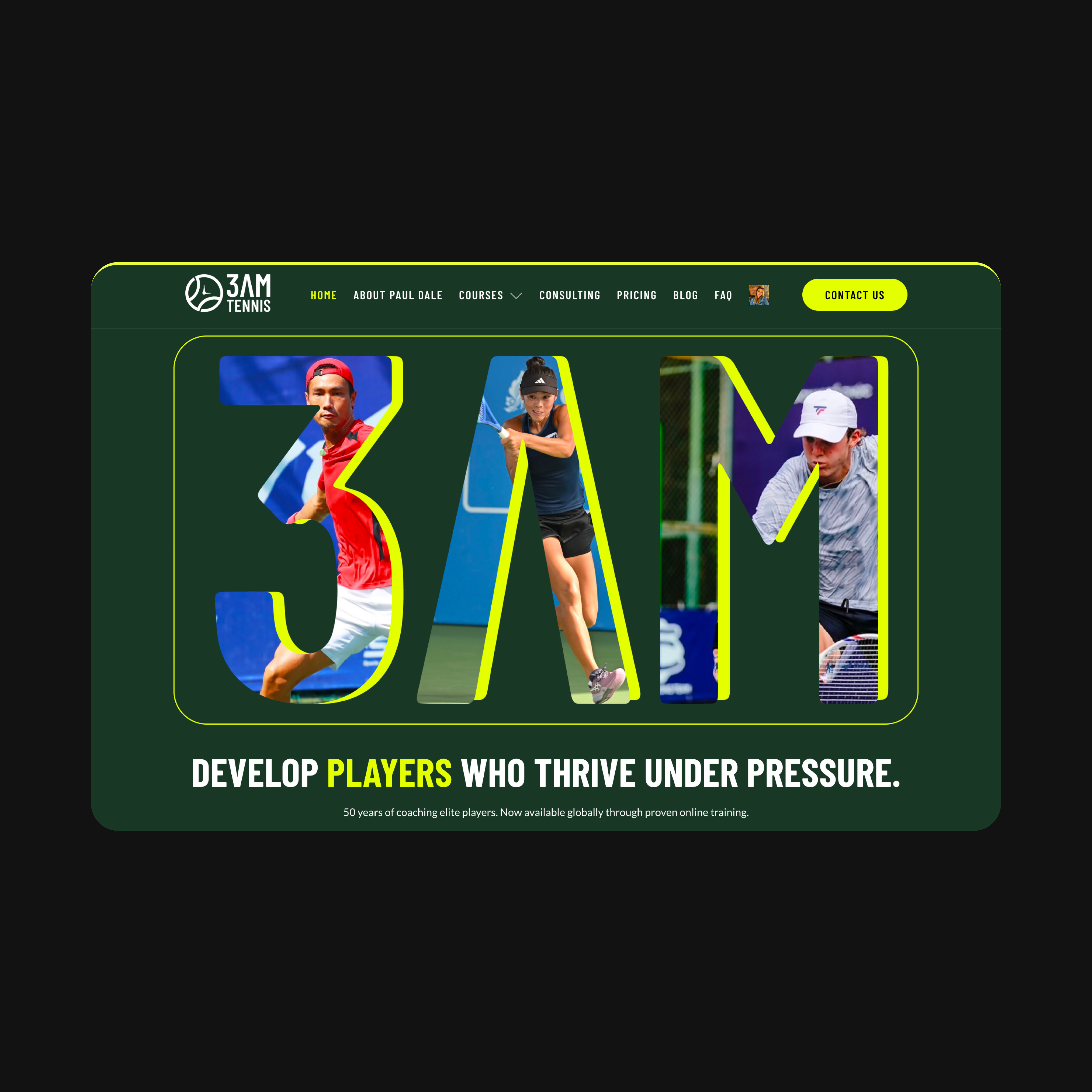 3AM Tennis - Web Design & Development / WordPress branding calendly design landing page learndash stripe ui user experience user interface ux web design web development website woocommerce wordpress