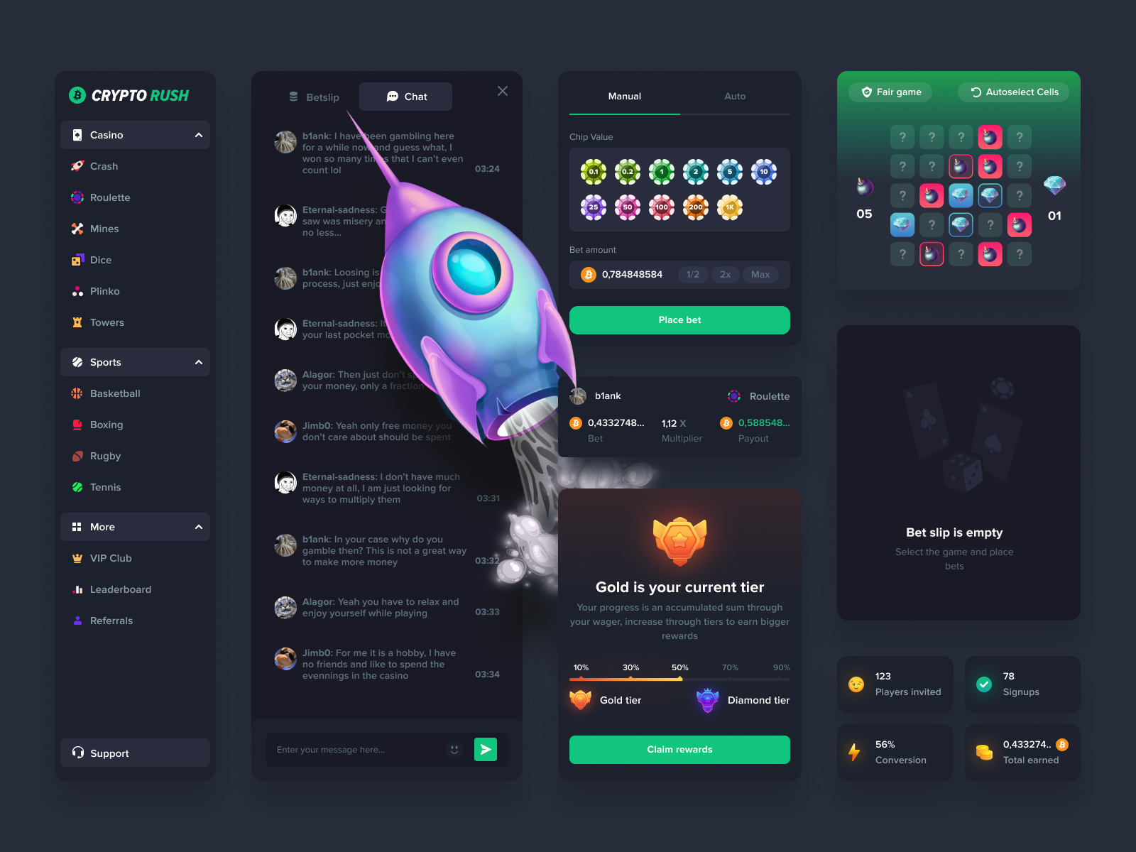 Casino - Web Interface (UI KIT) by Romanov for Bang Bang Studio on Dribbble