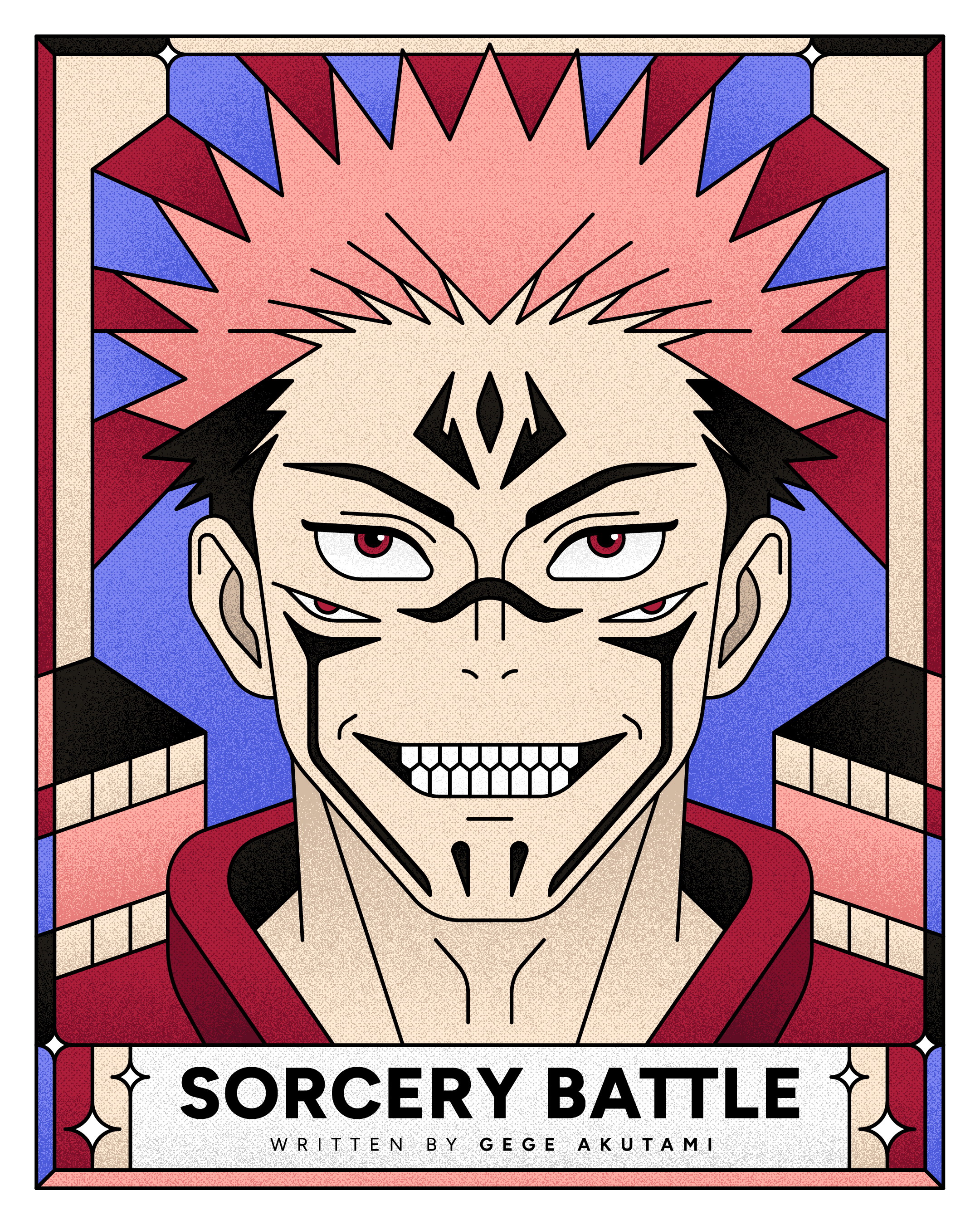 Ryomen Sukuna 🔥 Jujutsu Kaisen / Sorcery Battle anime anime poster animeart design illustration japan jujutsu kaisen poster lineart manga otaku poster poster design ryomen sukuna sorcery battle sukuna vector