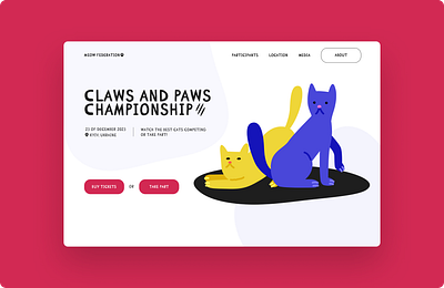 Landing page for Cats Competition branding challenge dailyui design mockup ui uiux web website