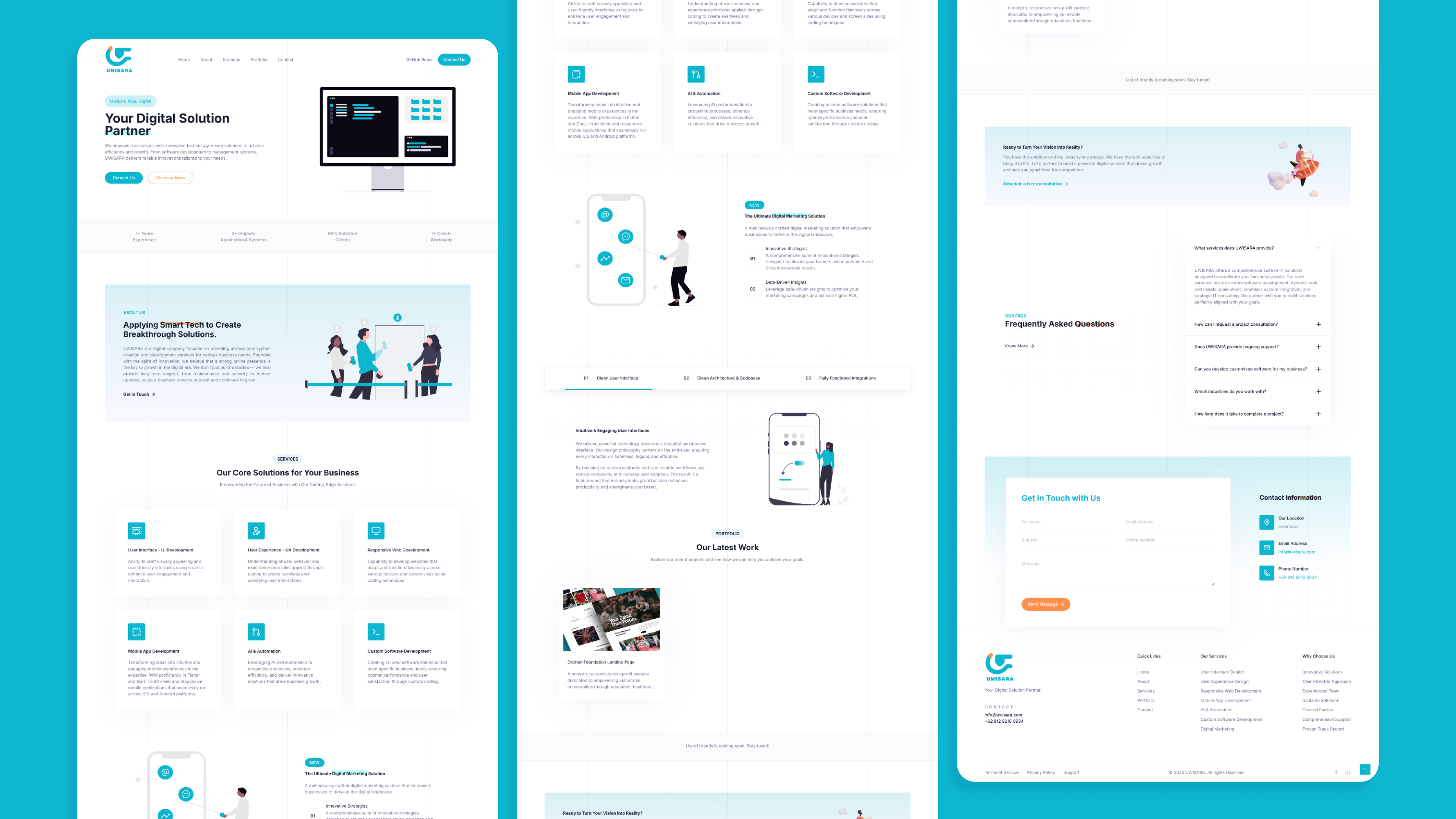 Our Agency Website company profile landing page ui ux web web design web developer website