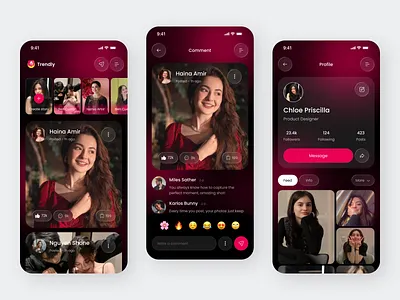 Social Media App Design android app app developer article cross platform app ios app designer media app mobile mobile app mvp app networking app news app profile screen social app social interaction social media app social network startup app story ui