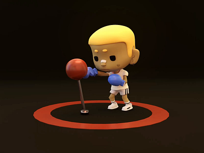 #143 Box / Character 3D Blender 3d animation blender box character dribble fight illustration low poly sport