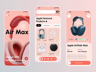 Apple AirPods Max Product UI/UX Design airbirds airpods app apple apple airpods apple airpods max color pallete design ecommerce iphone iso market place max mobile mock up online shopping product page store ui ux