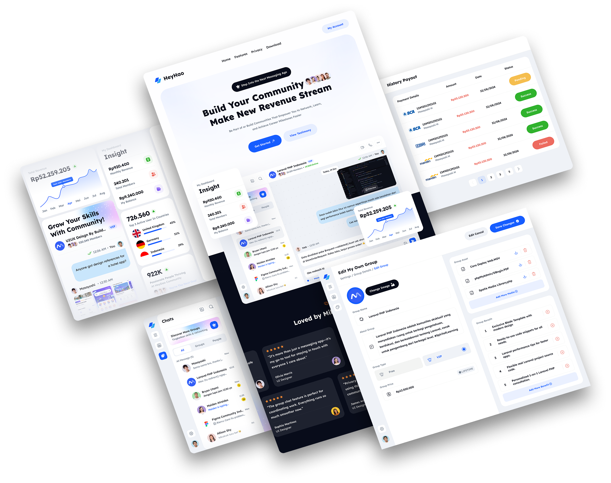 Heyhao - Discord-Style Community Web App branding chatting discord fullstack ui ux visual design web web design web development website