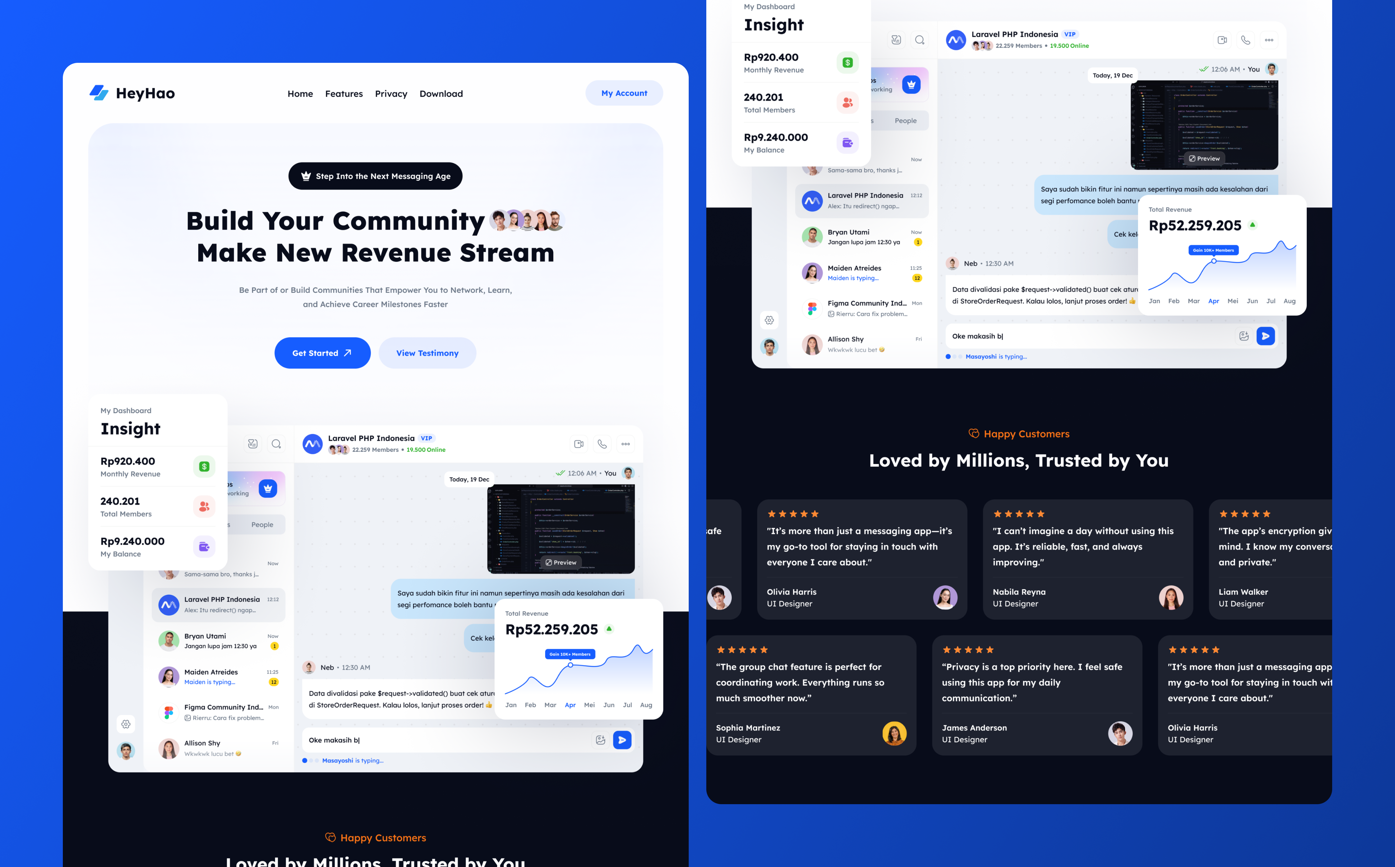 Heyhao - Discord-Style Community Web App branding chatting discord fullstack ui ux visual design web web design web development website