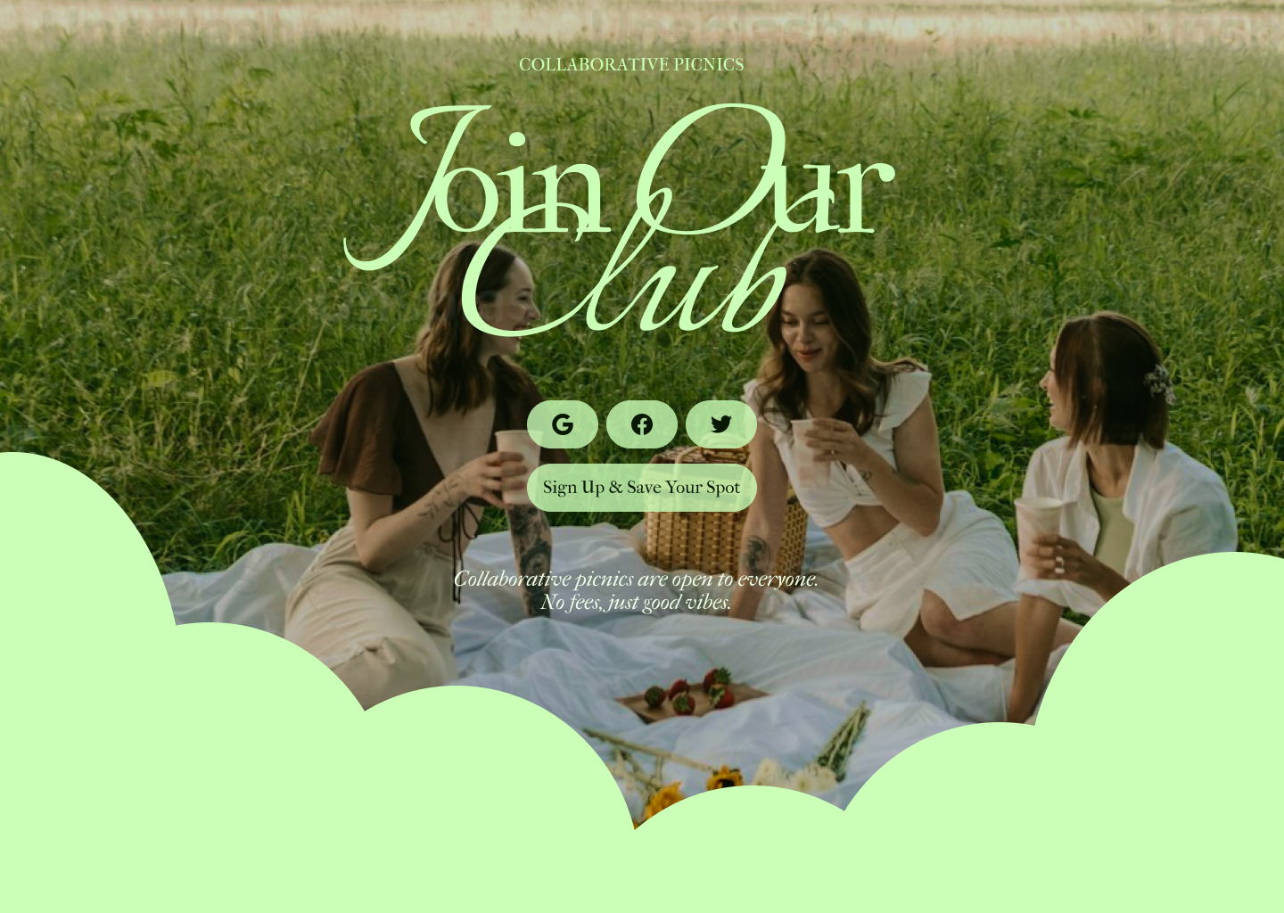 Collaborative Picnics - Sign Up Experience branding signup ui ux webdesign