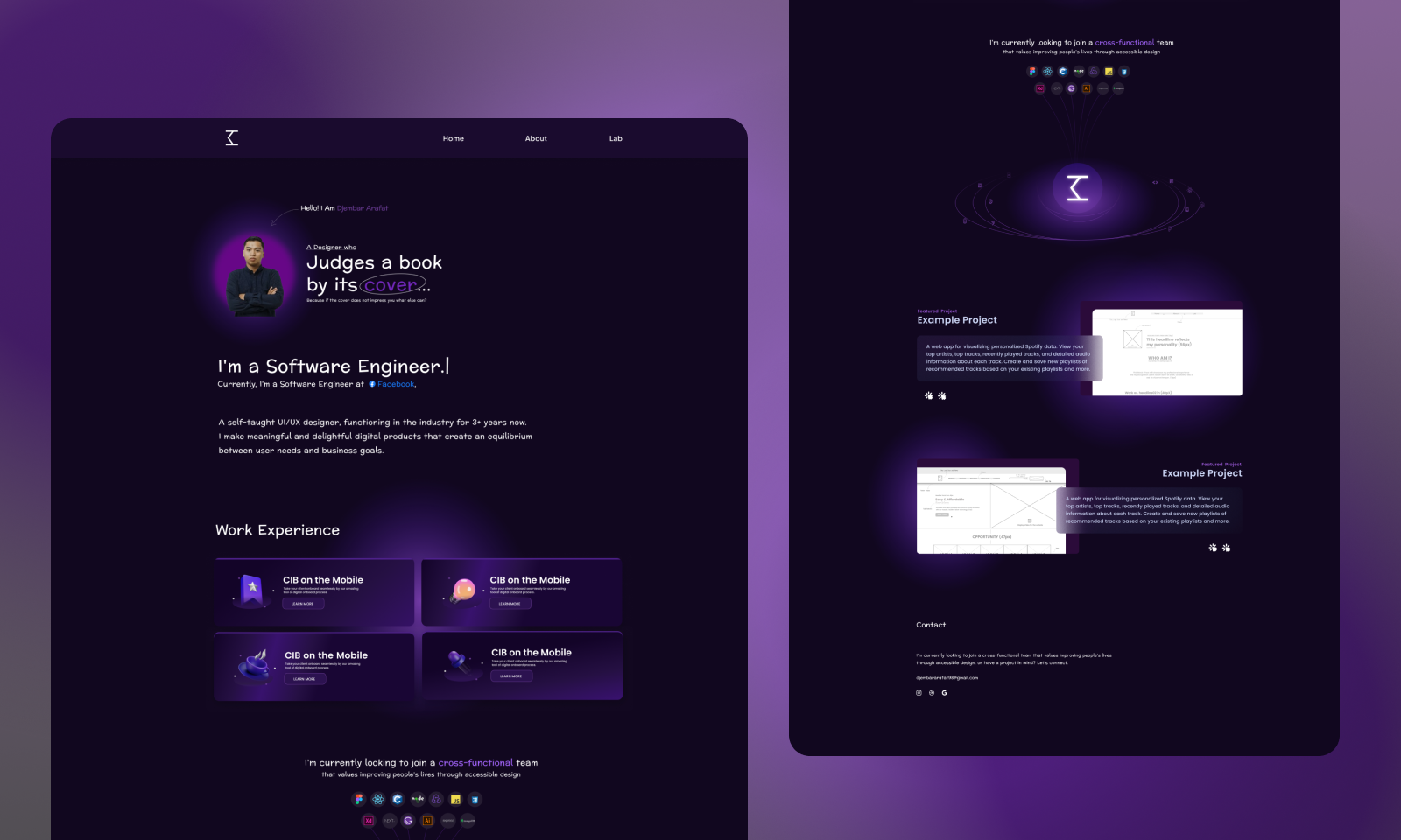 Djembar Arafat - Portfolio Website Design ui ux visual design web web designer web development website