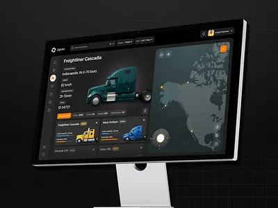 Fleet Tracking Dashboard — Dark Logistics UI datavisualization fleetmanagement fleettracking logistics maps tracking transportation trucking