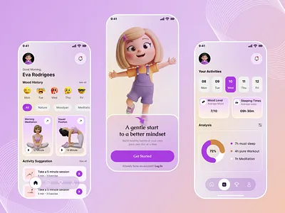 Mood Tracking & Mental Wellness App – UI/UX Design Concept