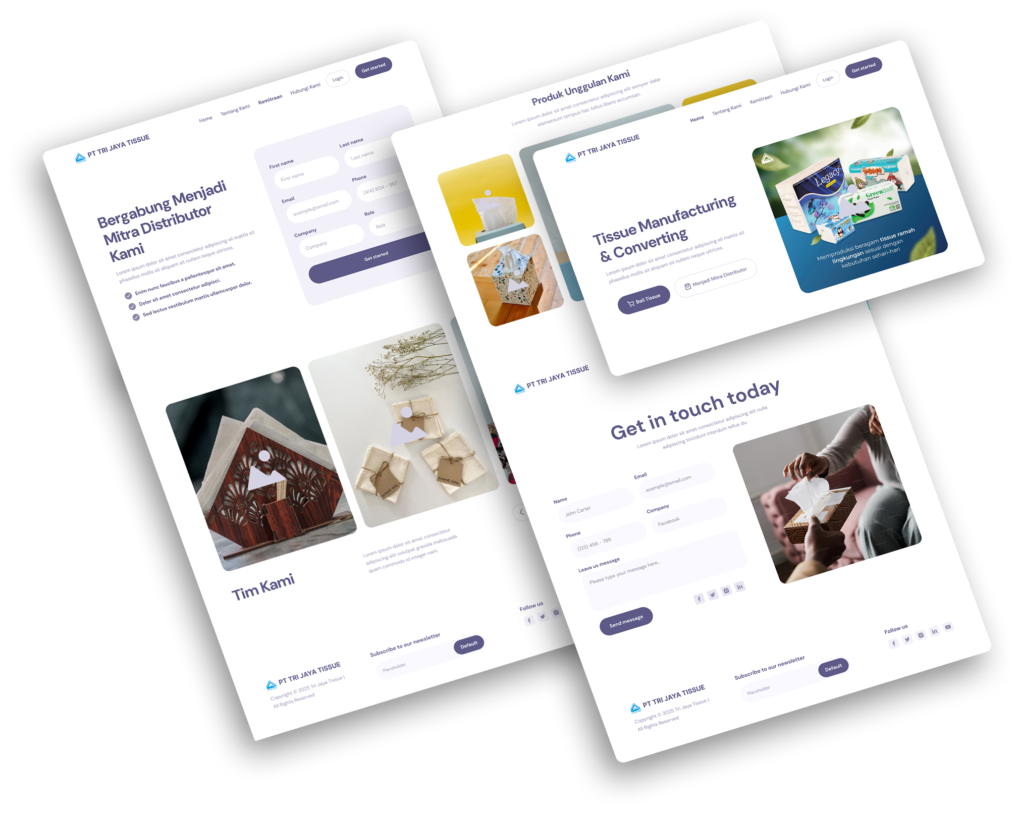 Tri Jaya - Company Profile Website company profile tissue ui ux web web design web development website