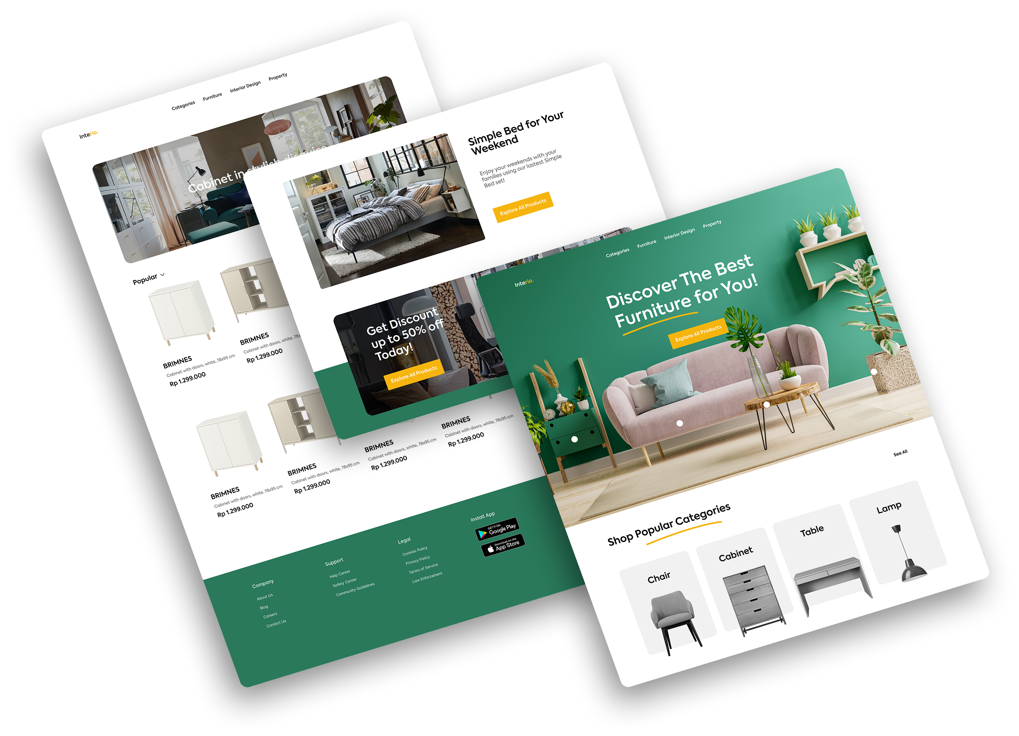 Furniture Landing Page Web Design ecommerce furniture ui ux we development web design