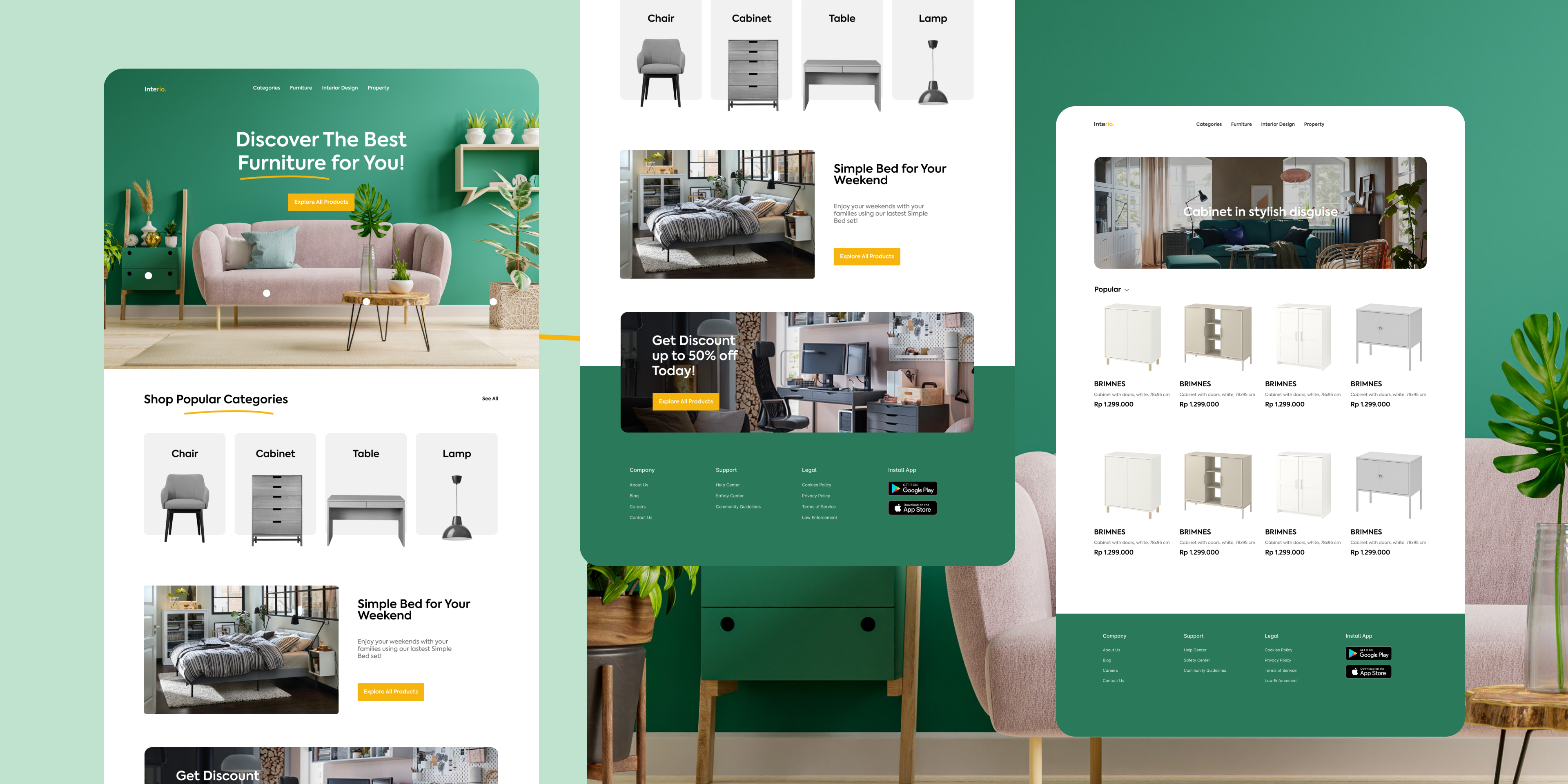 Furniture Landing Page Web Design ecommerce furniture ui ux we development web design