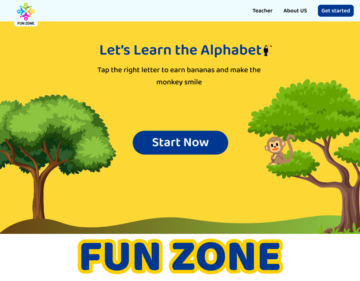 Fun Zone - Digital Kids Leaning UI 3d animation design graphic design illustration motion graphics ui uiux user interface