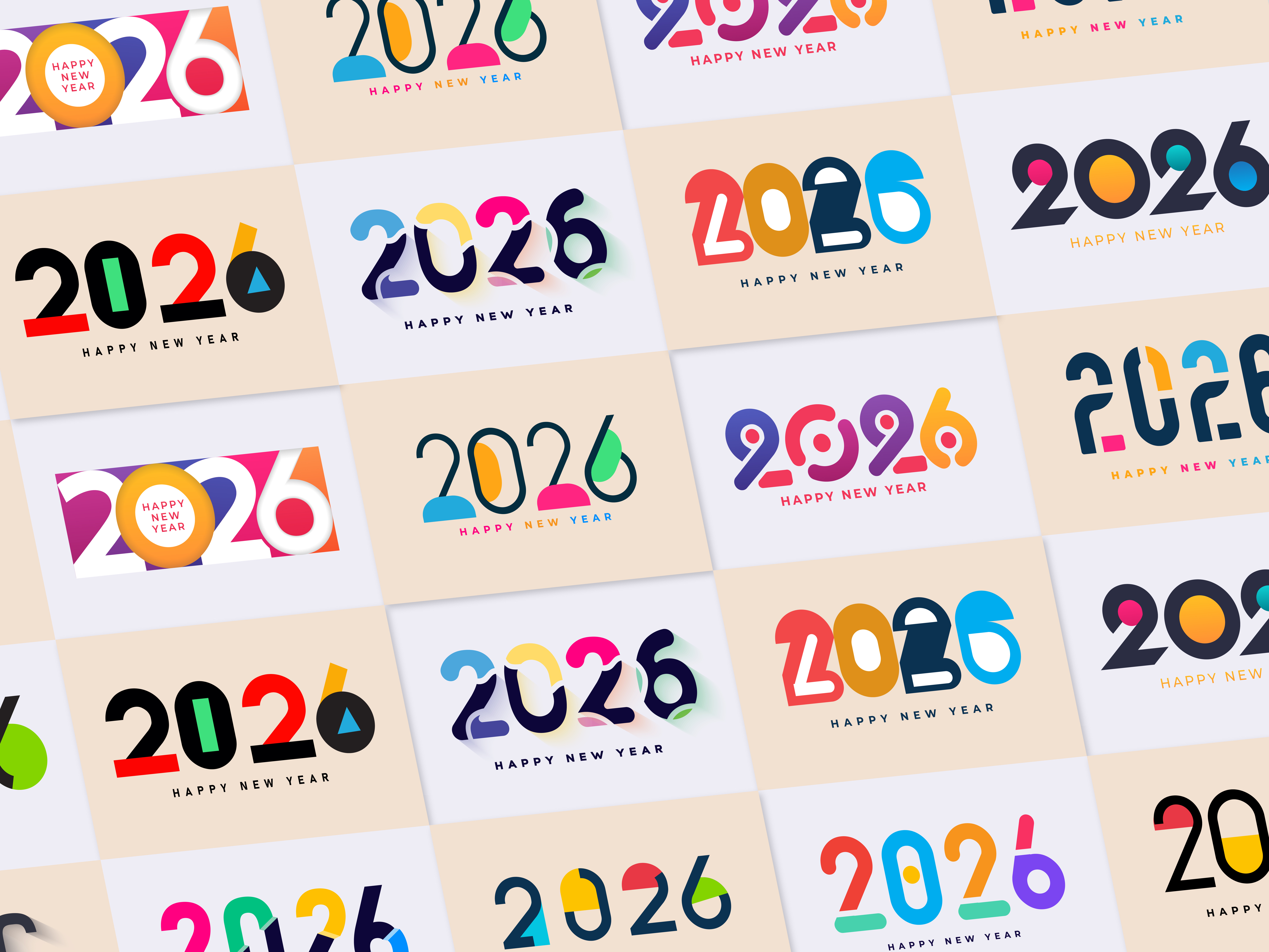Big Set of 2026 Happy New Year logo design. 2026 Logo 2026 2026 logo branding design happy new year logo new year new year 2026 number logo